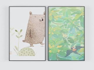 现代卡通装饰画模型