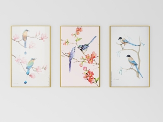 新中式画 组合画 花鸟画 中式画 装饰画