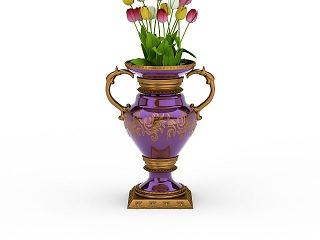 现代花瓶插花模型