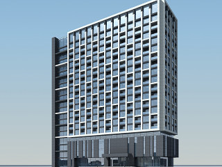 现代公寓楼模型