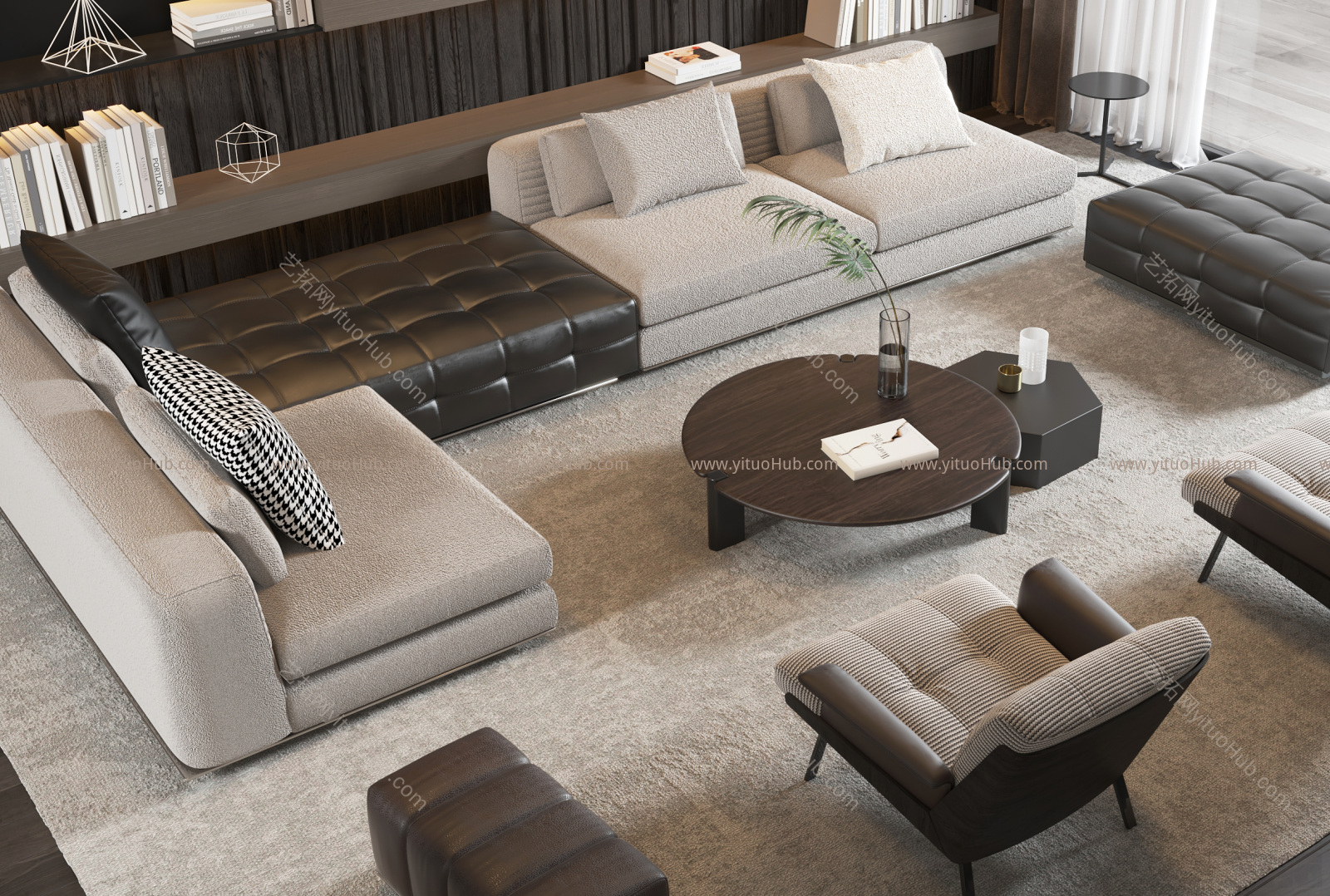 Minotti 现代沙发茶几组合