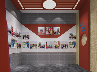 新中式党建展厅效果图