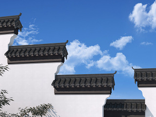 传统中式马头墙景观小品