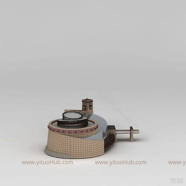 现代藏式文化中心模型