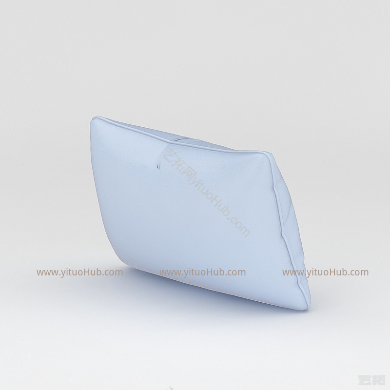 现代简约浅蓝色枕头模型