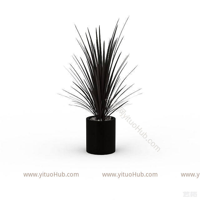 现代植物盆栽模型
