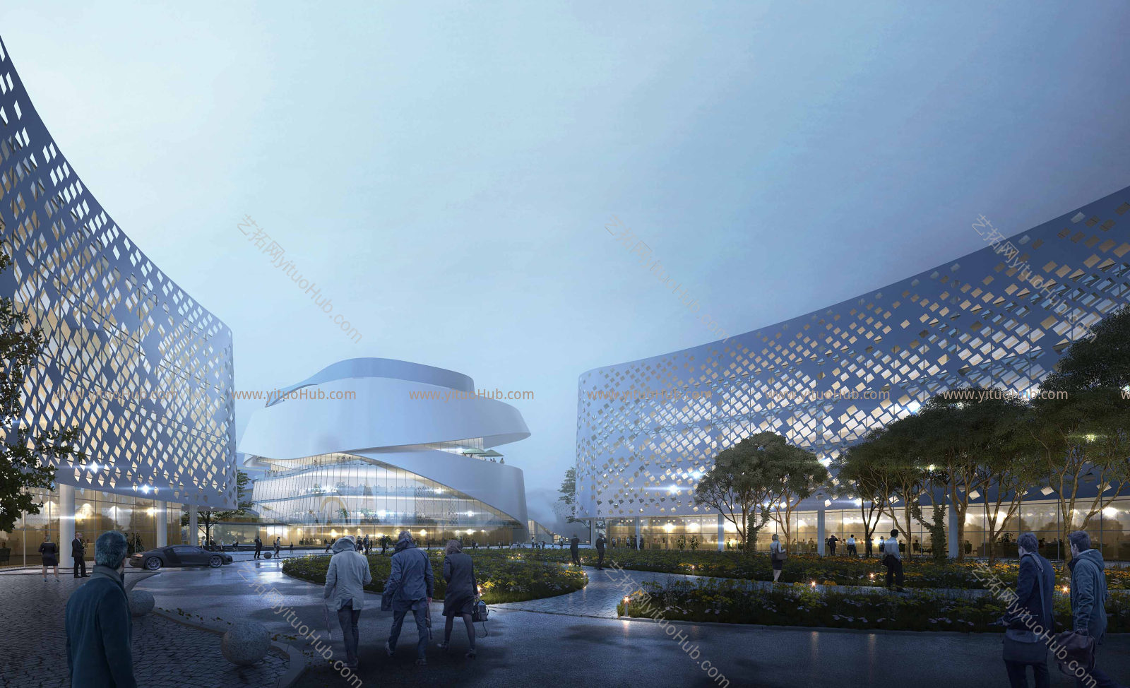 大型购物中心建筑效果图