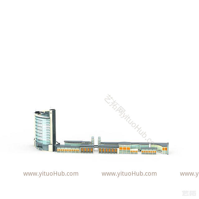 现代办公建筑群模型