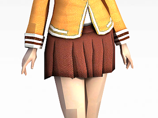 黄衣女学生模型