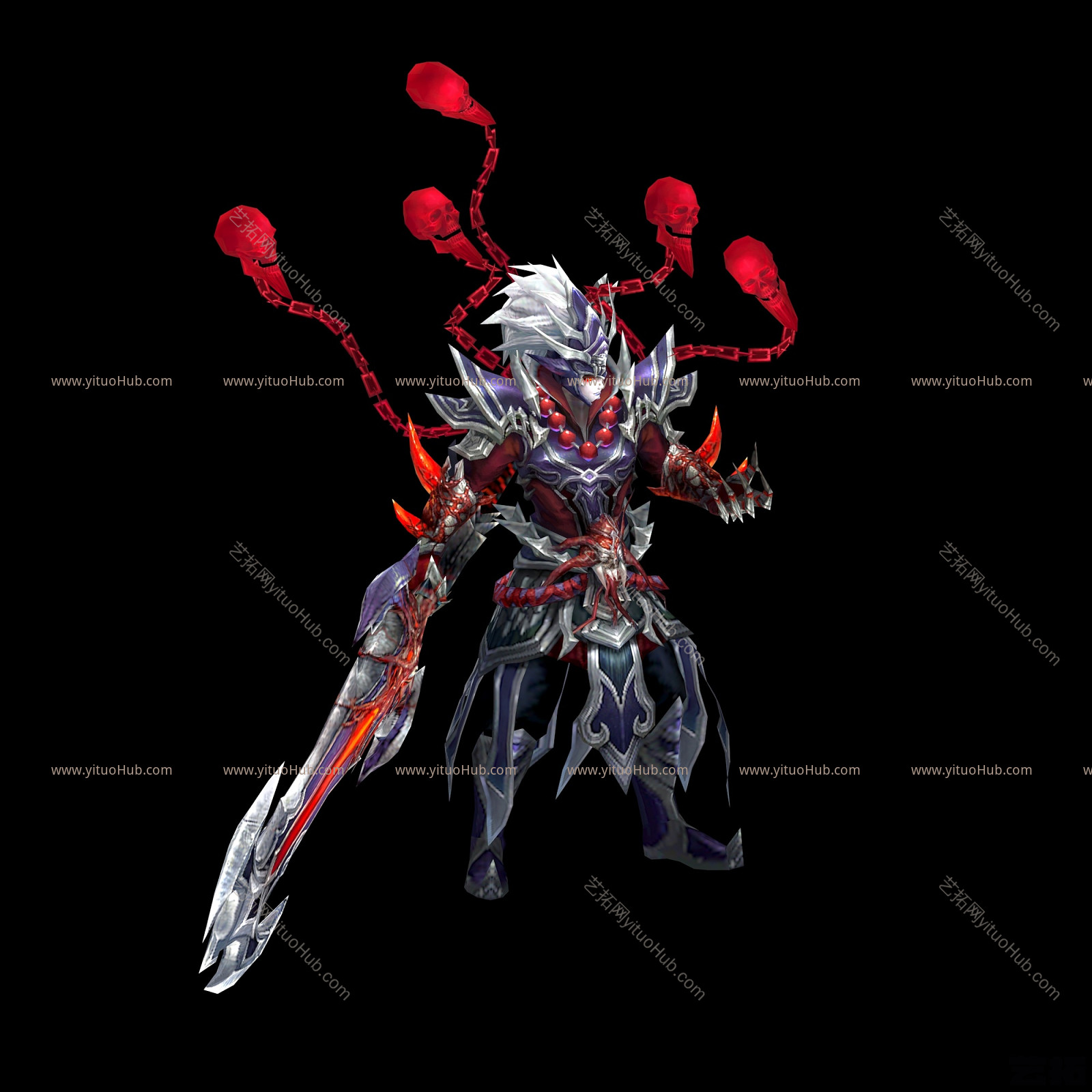现代游戏角色武士模型