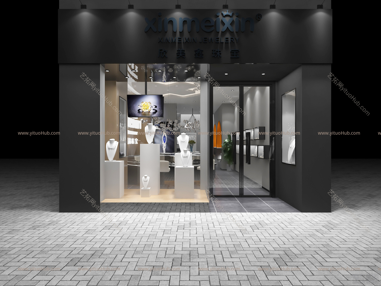 现代珠宝店橱窗