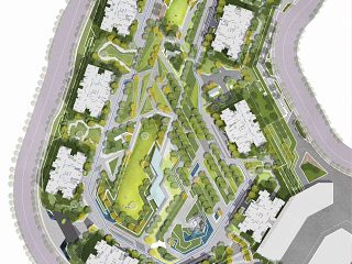 小清新居住区小区精致细节彩色总平面