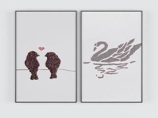 现代创意装饰画模型