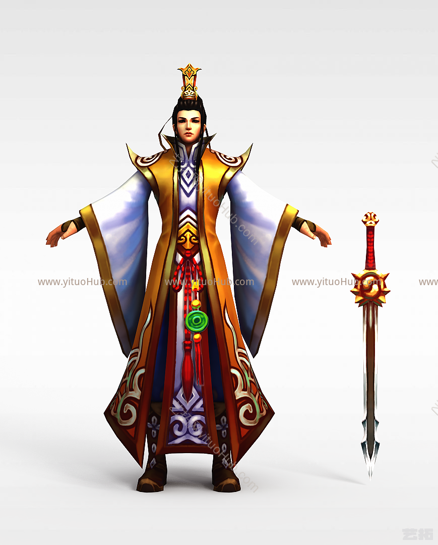 现代仙侠网游角色模型
