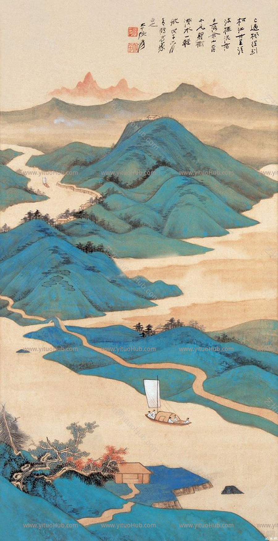 中式山水画贴图