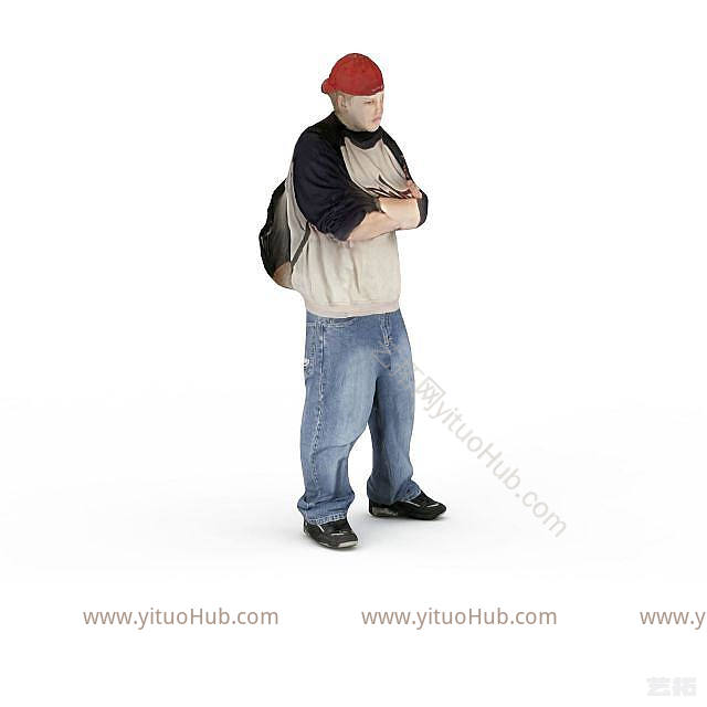 现代人物青年男子模型