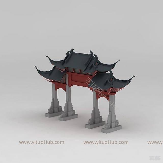 现代古建牌楼模型