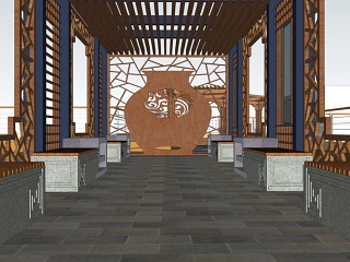 屋顶廊架