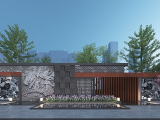 生态民宿景墙古典典雅