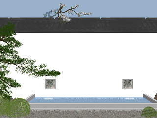 新中式庭院景观小品，水景
