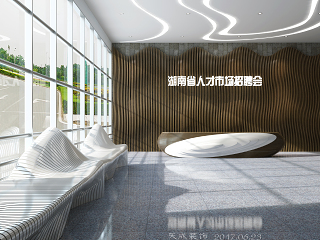 现代接待前台 大厅 展厅
