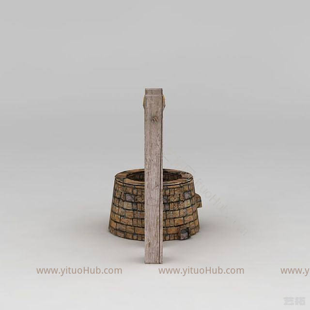 现代古代农家水井模型