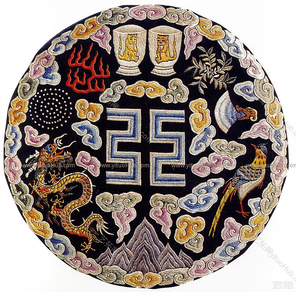 古代古典服饰纹样祥瑞丝绣图案贴图