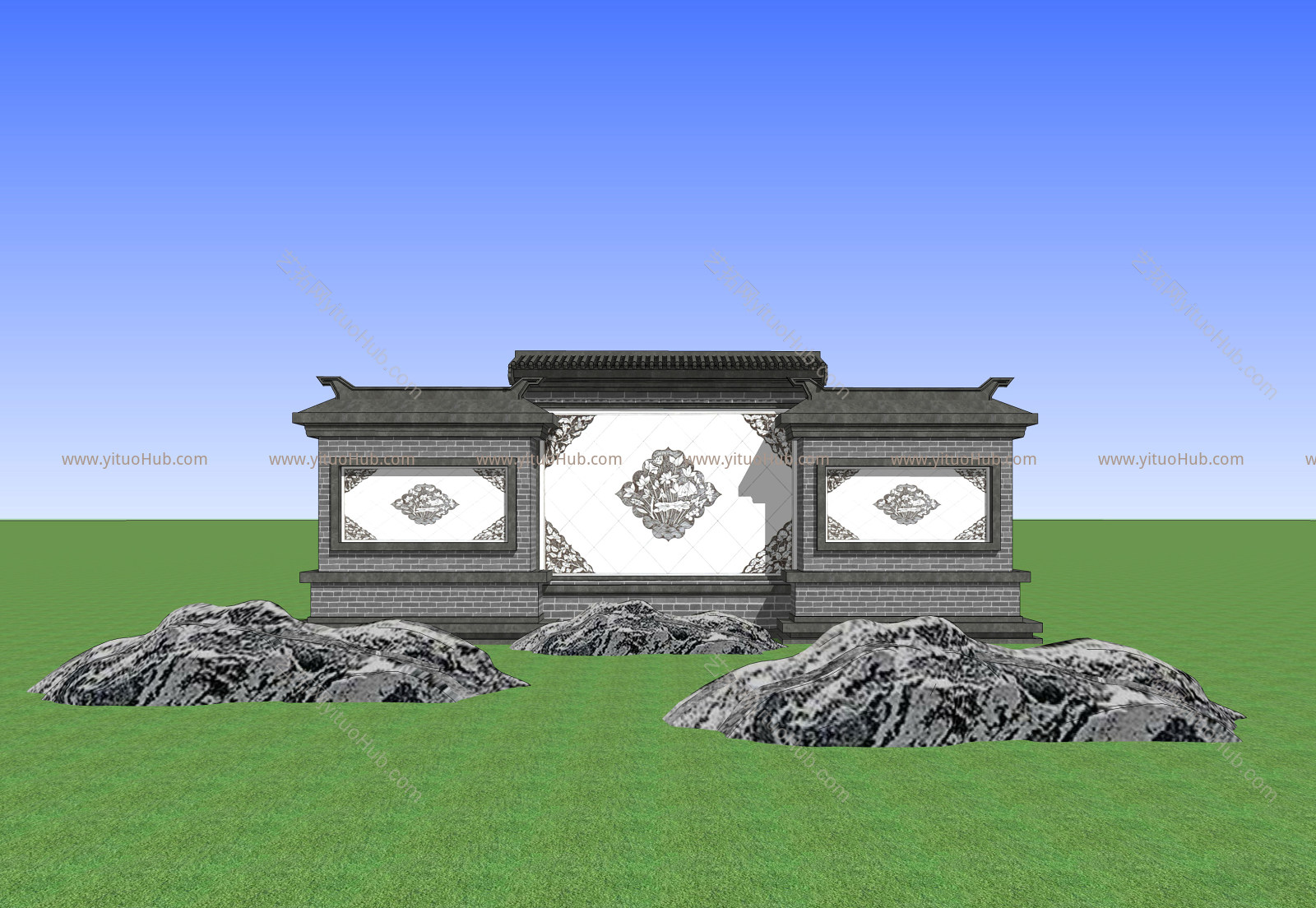 中式景墙