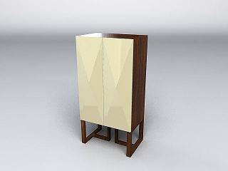 现代拿铁香草储物柜模型