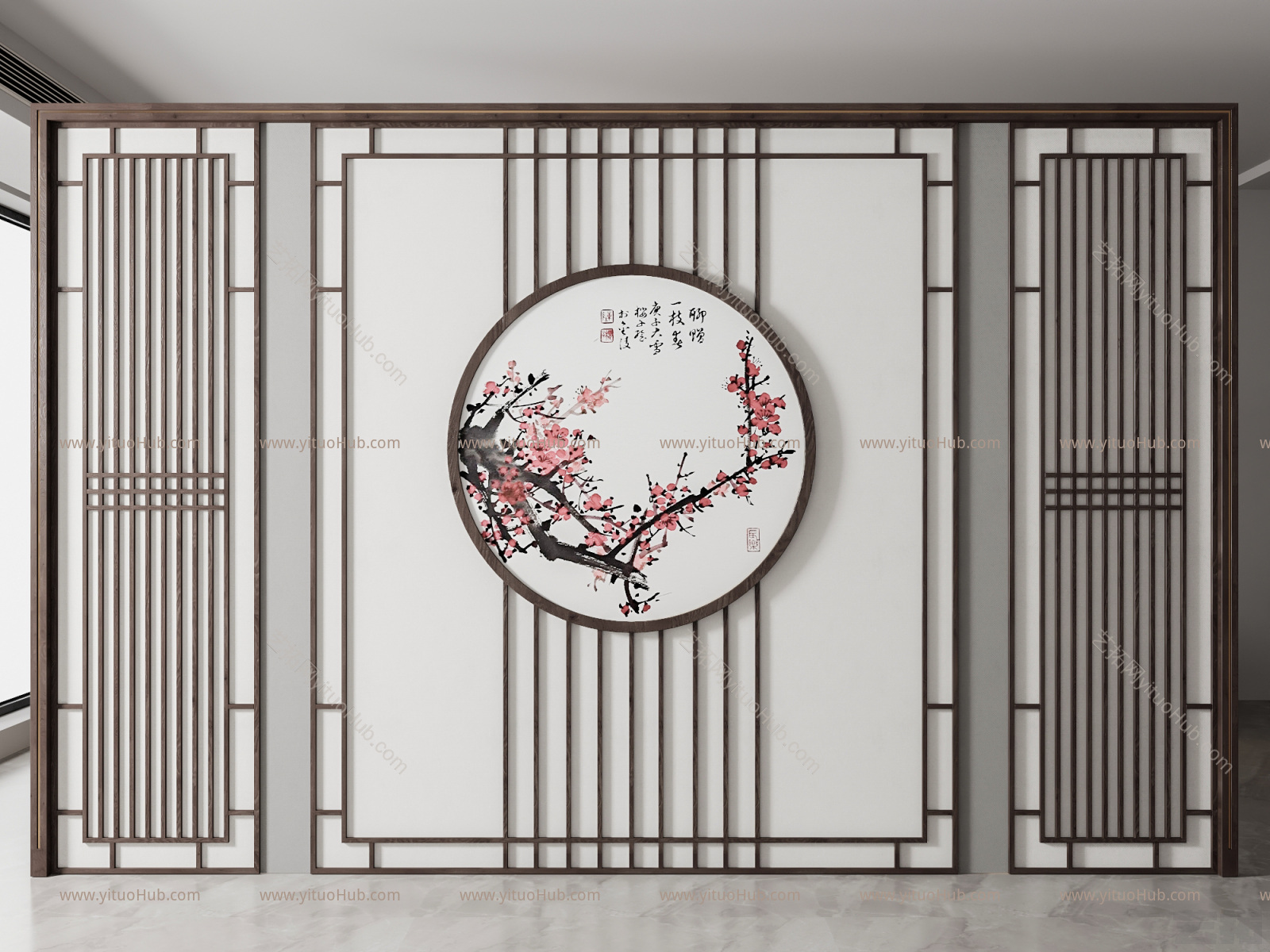 新中式屏风隔断