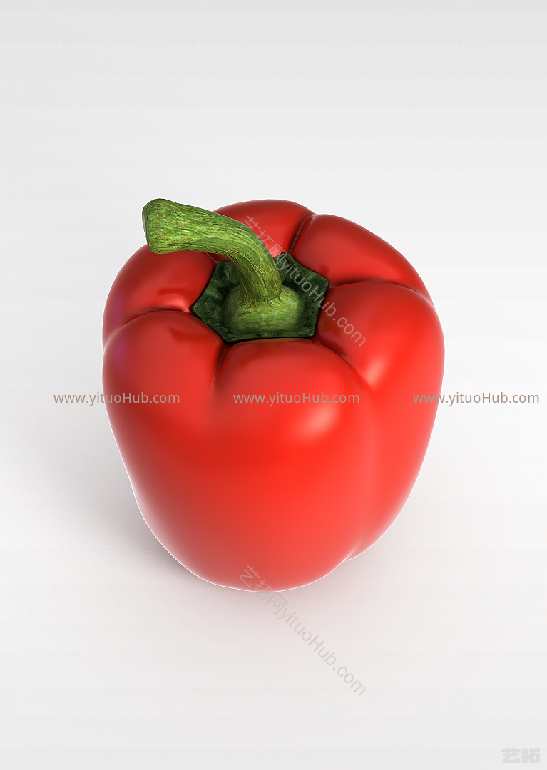 现代蔬菜红彩椒模型