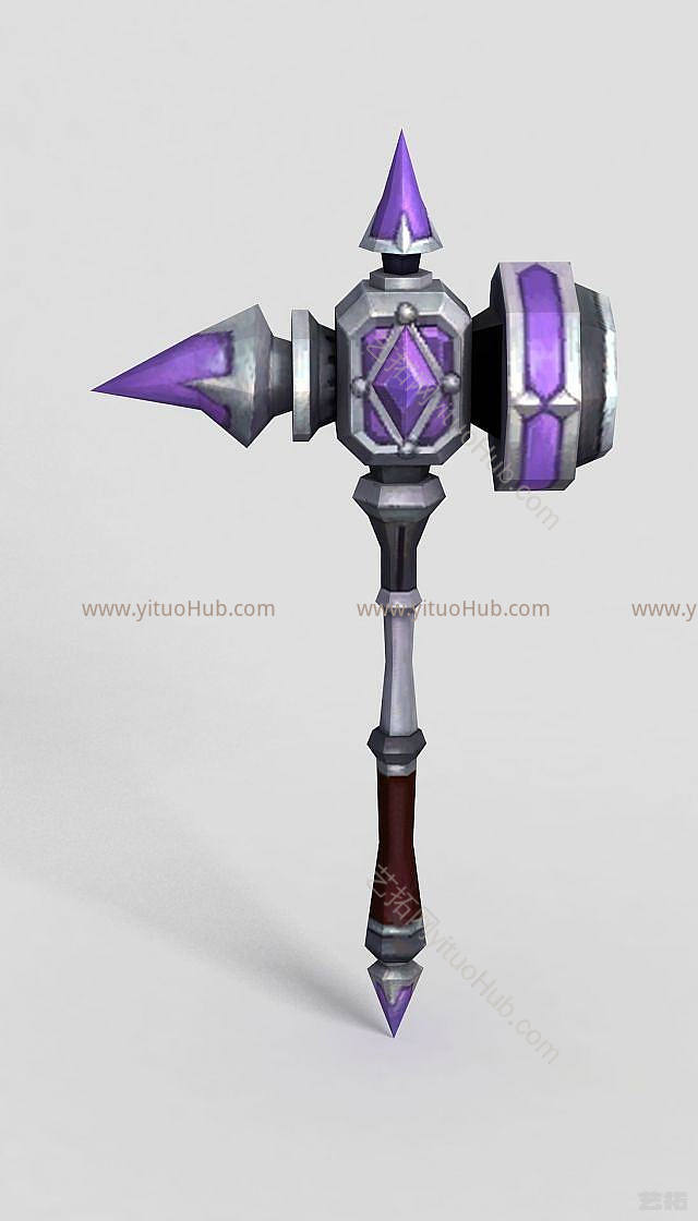 现代龙之谷武器斧头锤子模型
