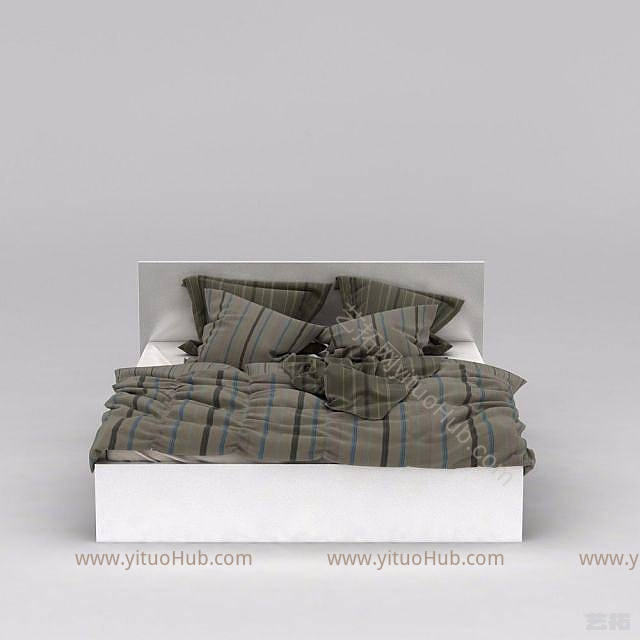 现代床品模型