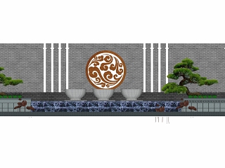 现代中式风格水景