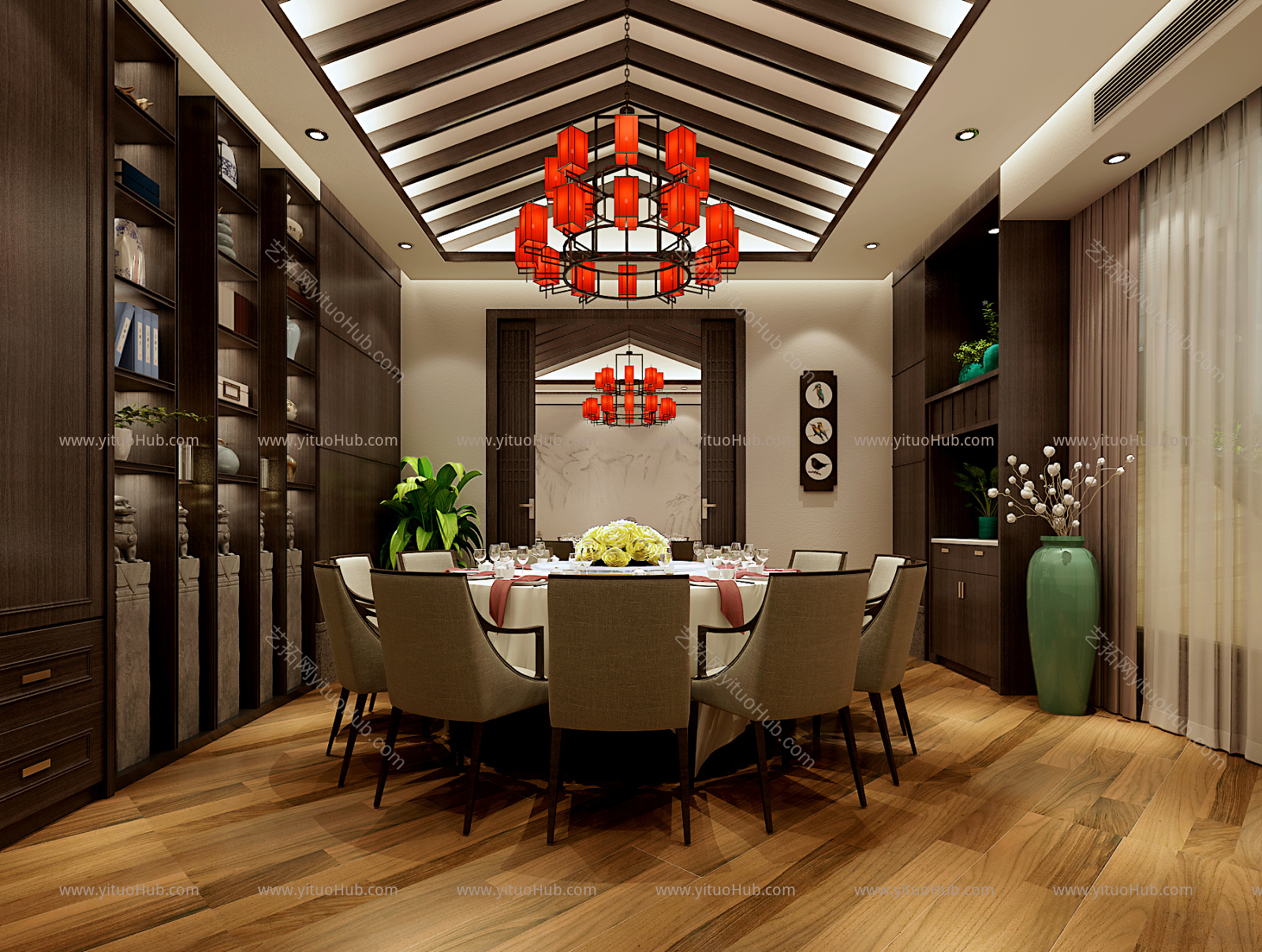 新中式火锅店 新中式 包间