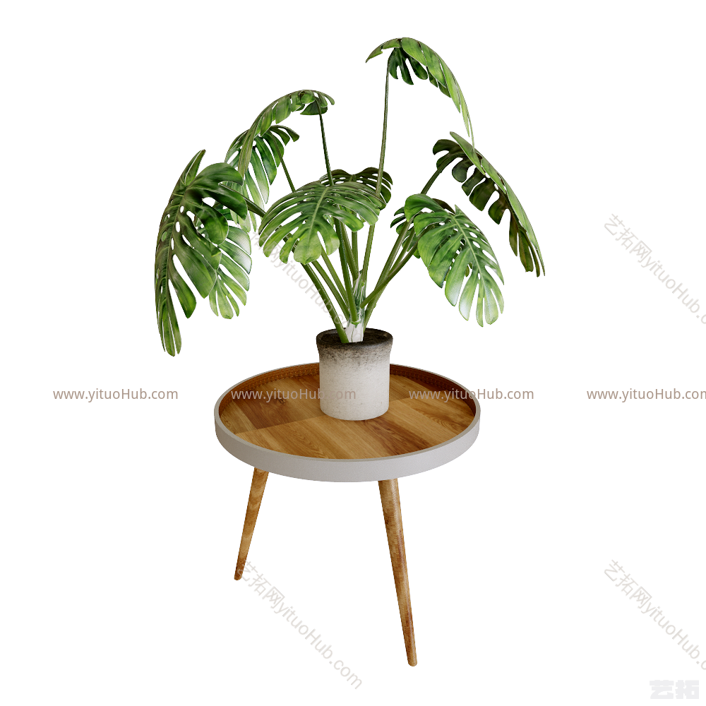 滴水植物盆栽茶几