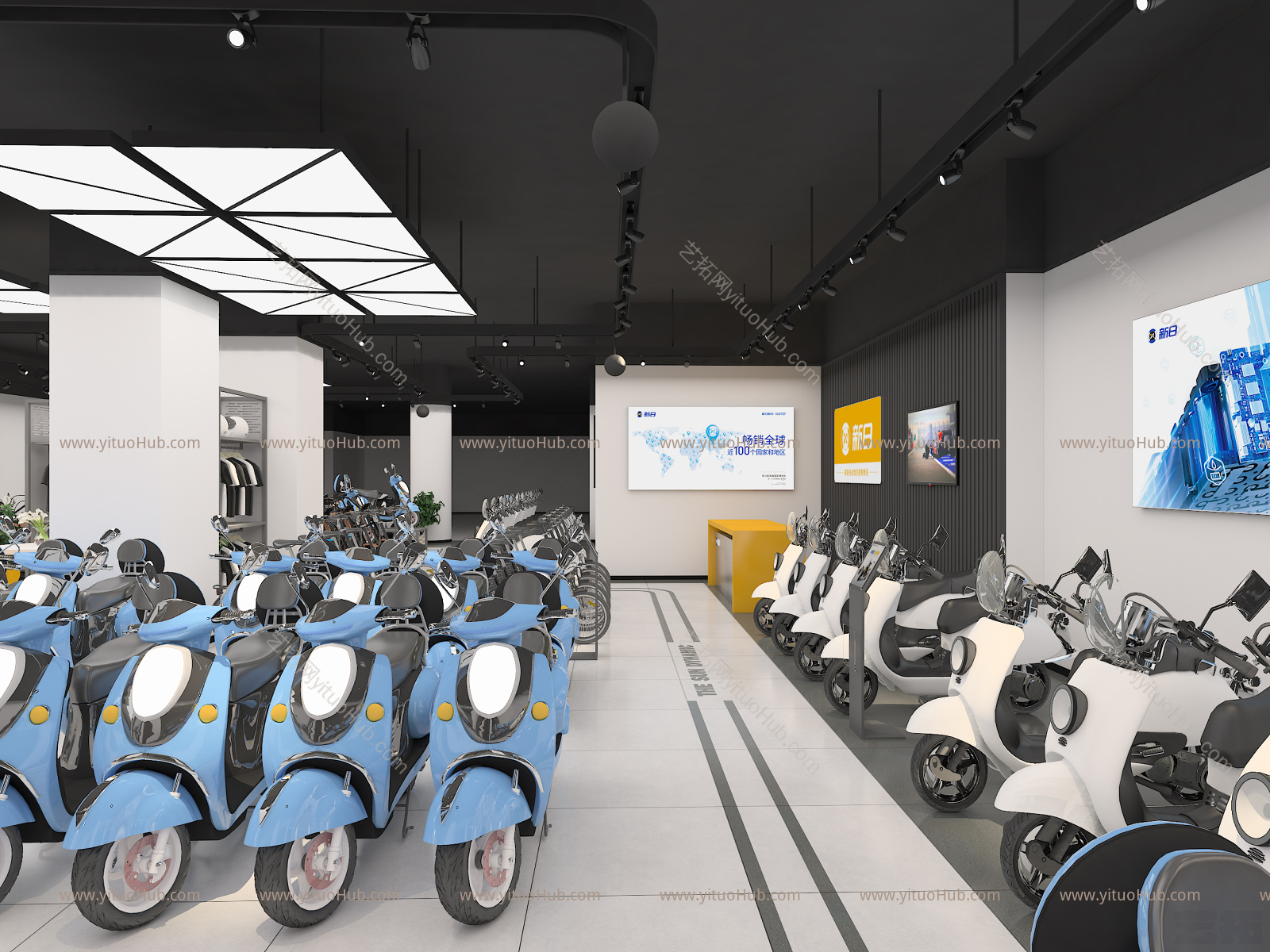 工业LOFT工业风电动车展厅