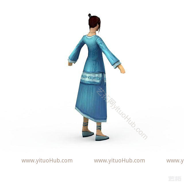 现代诛仙游戏人物少女模型