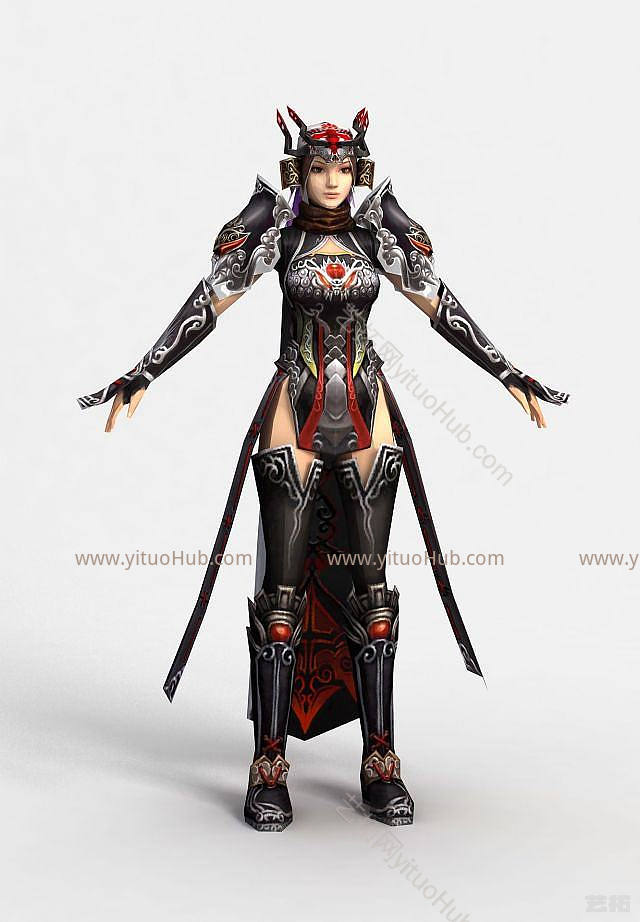 现代游戏美女角色模型