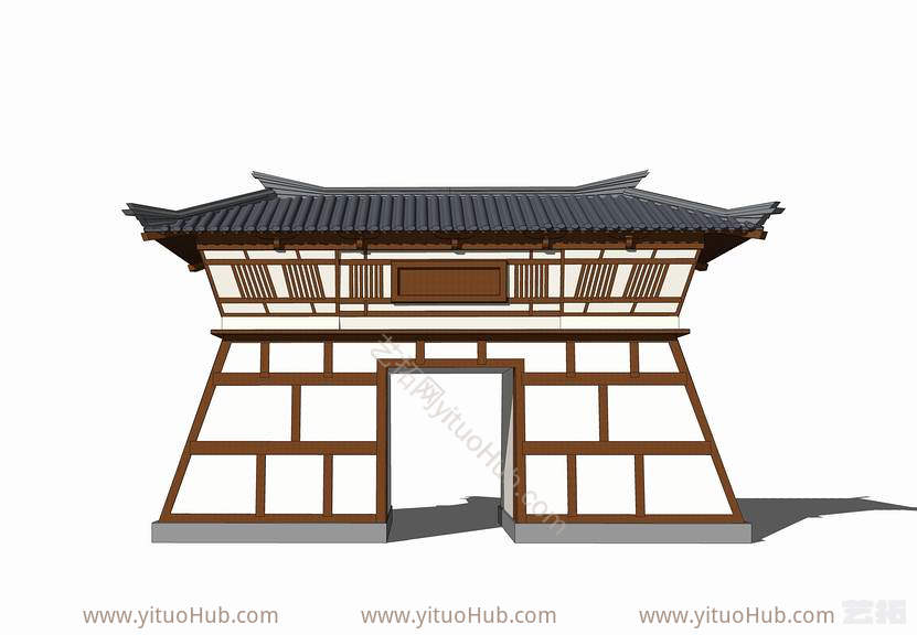 古建汉代宫门门楼