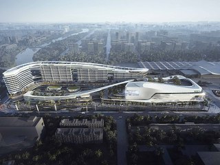 商业建筑综合体鸟瞰图