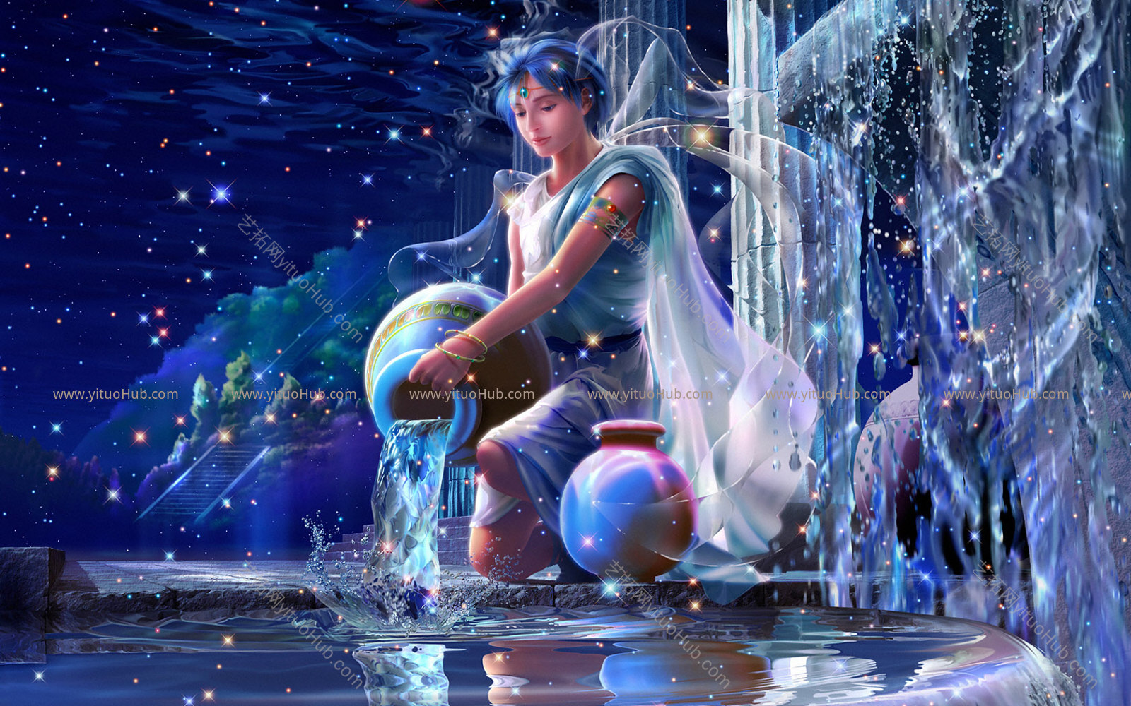 十二星座水瓶座壁画贴图
