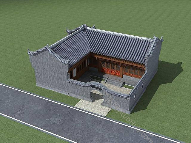 中式合院模型