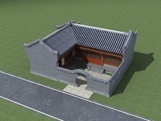 中式合院模型