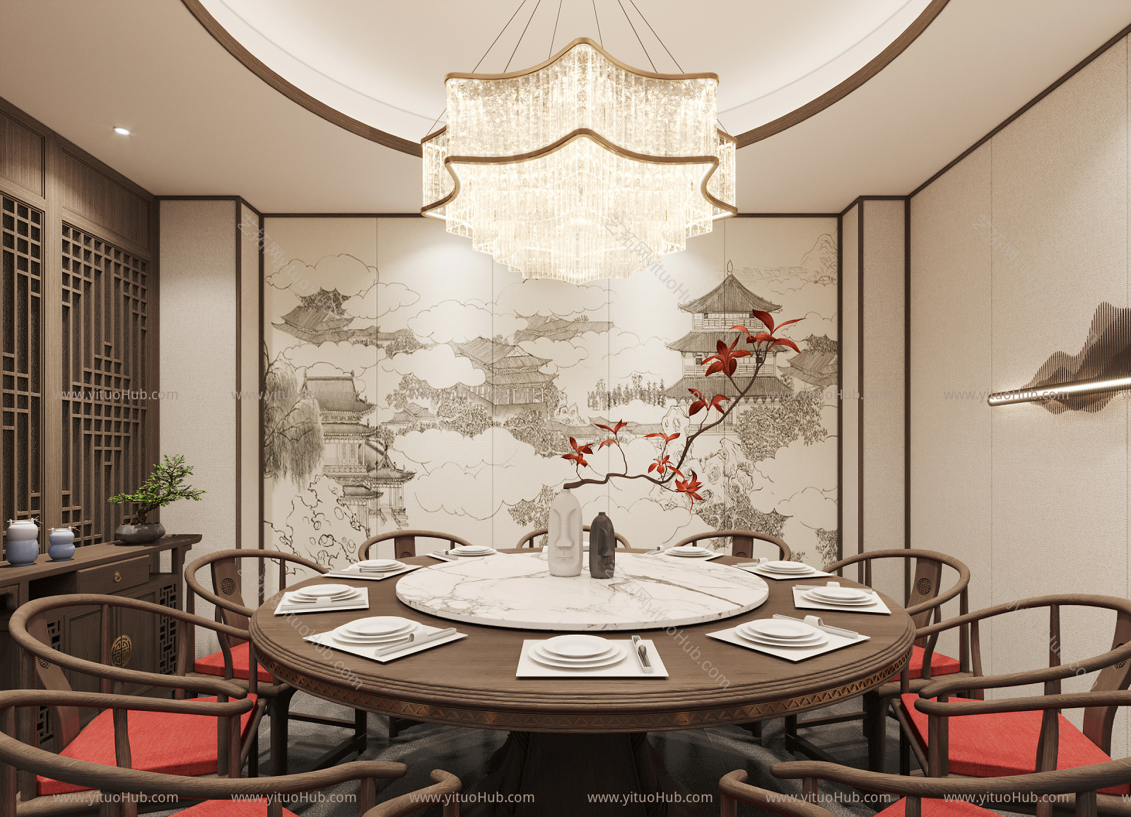新中式餐厅包厢