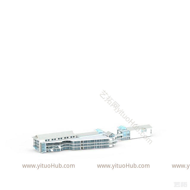 现代建筑楼群模型