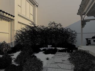 中式小院模型