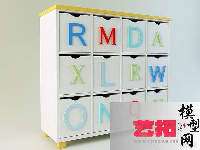 现代字母装饰柜