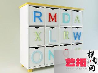 现代字母装饰柜
