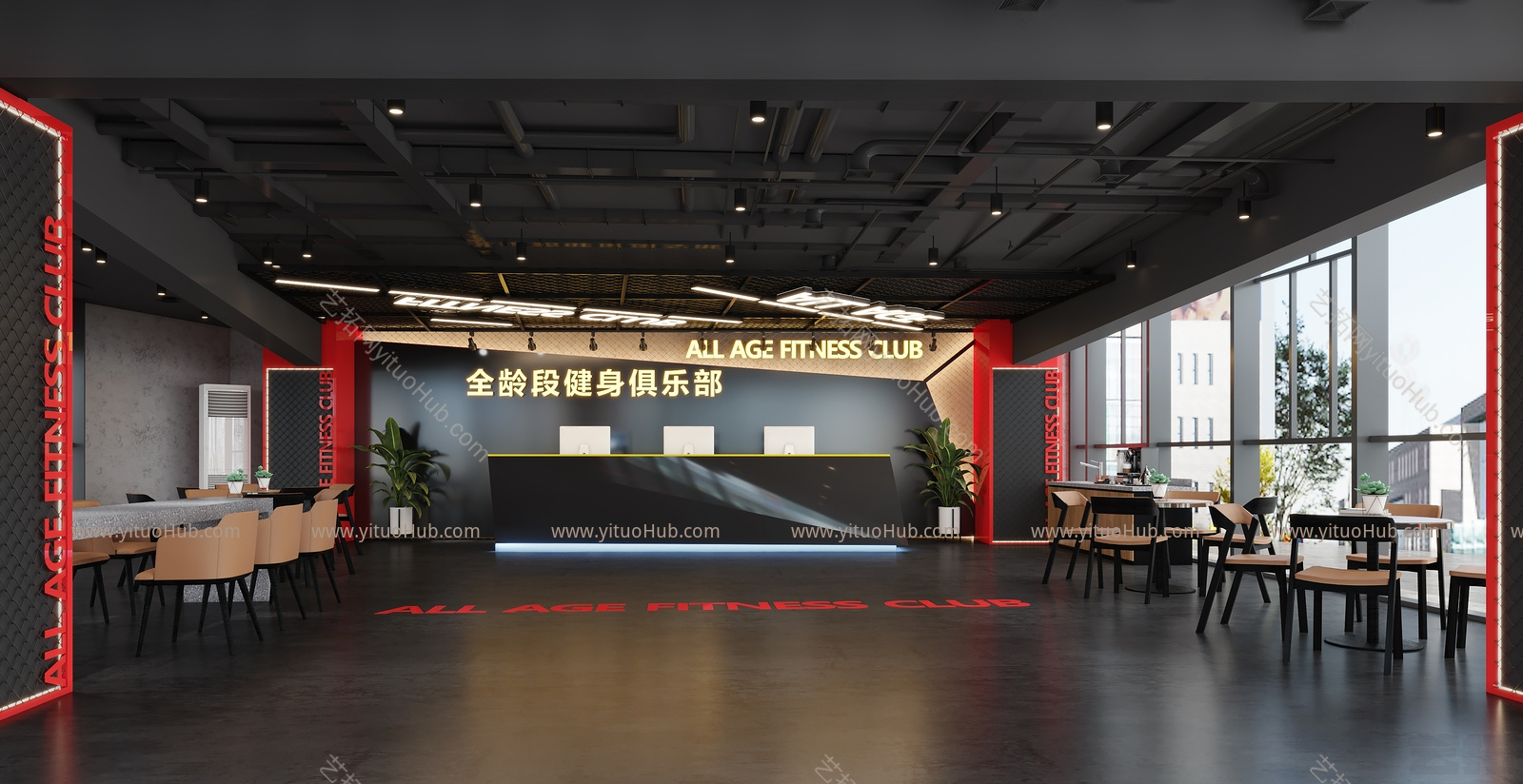 现代健身房效果图